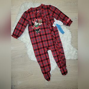 NWT,  Christmas Minnie Mouse Pajamas/ Jumpsuit, 24m